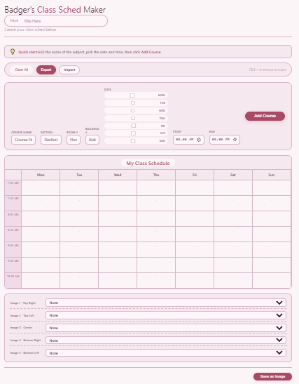 Class Schedule Maker